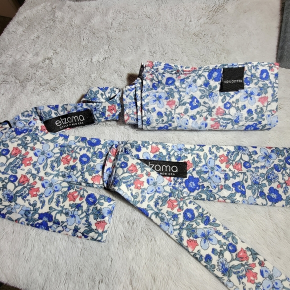 Boy's Floral Tie, Bow Tie, and Pocket Square - Picture 5 of 7